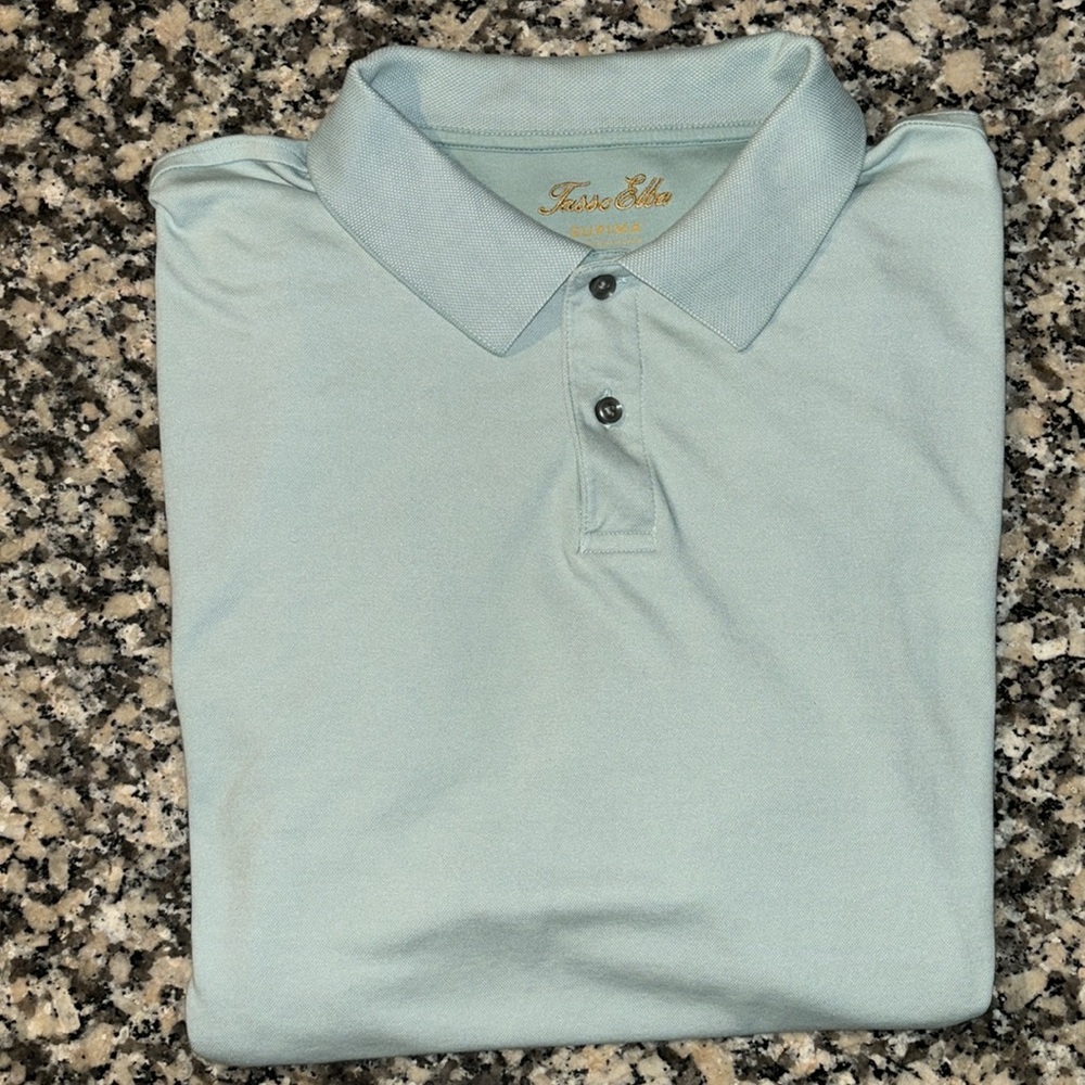 Tasso Elba Short Sleeve Polo Light Green Supima XL Like New